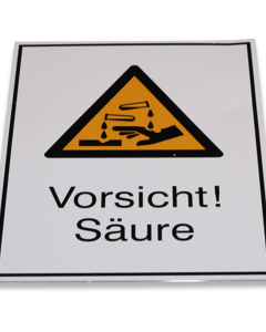 Warnschild "Vorsicht! Säure"13,1x18,5cm
